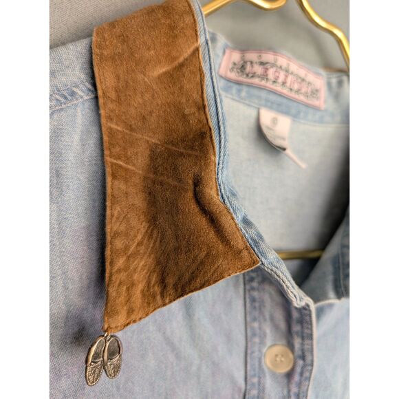 Vintage Country Legends 90s Denim and Suede Southwest Themed Vest New with Tags! - Picture 7 of 11